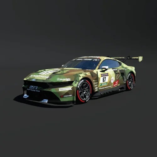 HRT Ford Racing #67 Ford Mustang GT3 livery preview for Assetto Corsa EVO